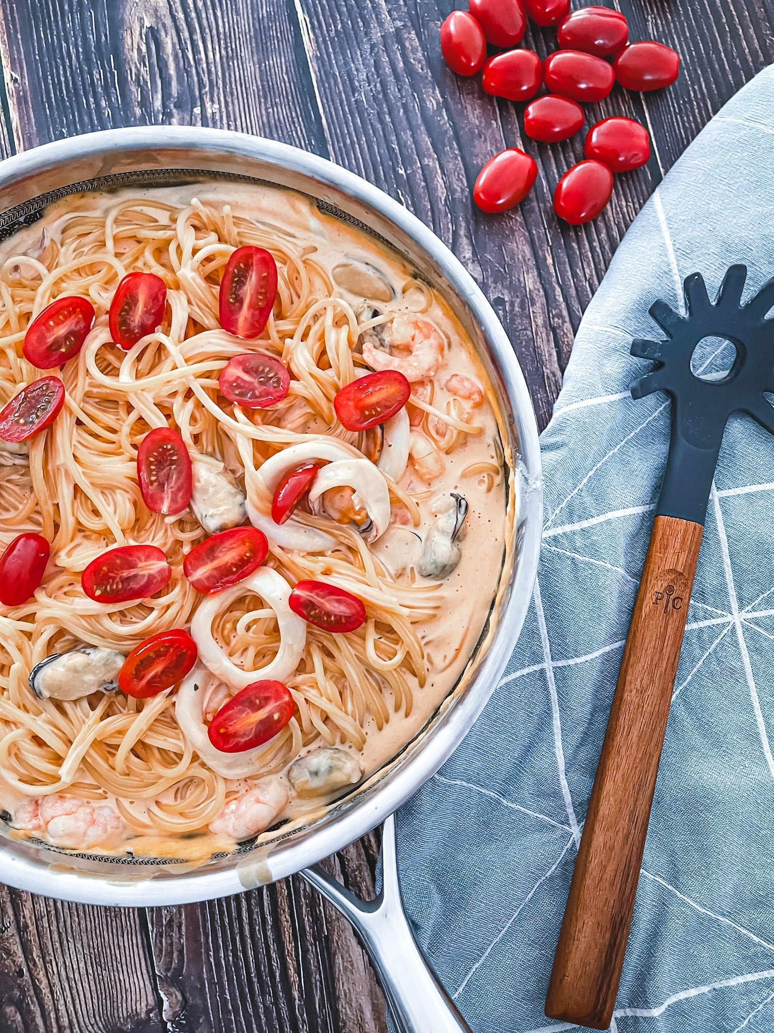 Spaghetti mit Meeresfrüchten - ines-kocht.de