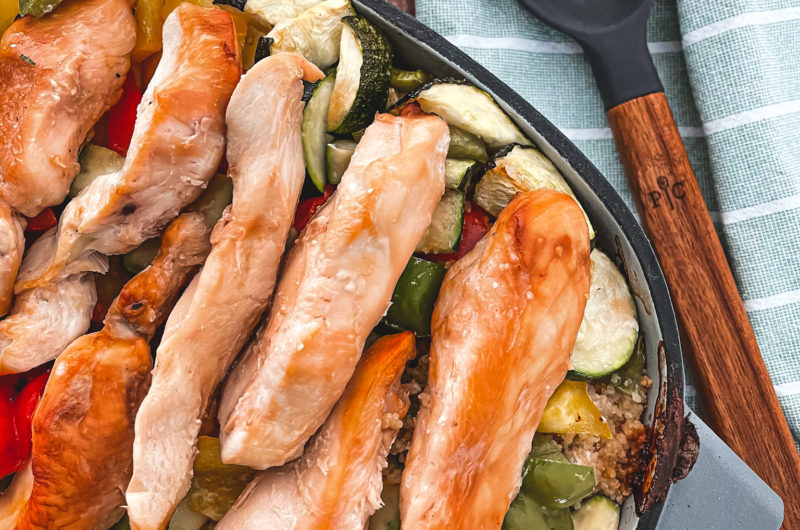 Hähnchenbrust mit Zucchini-Paprika-Gemüse und Couscous