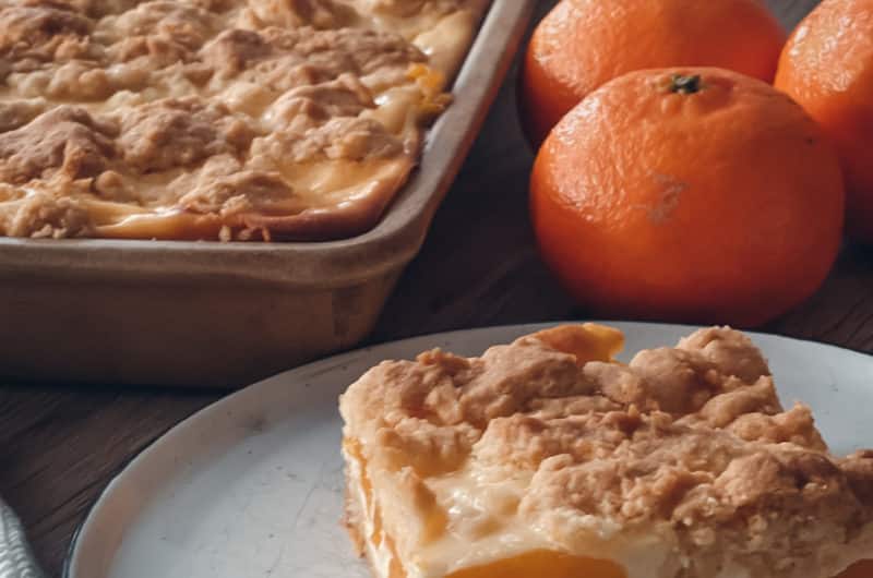Quark-Streuselkuchen mit Mandarinen